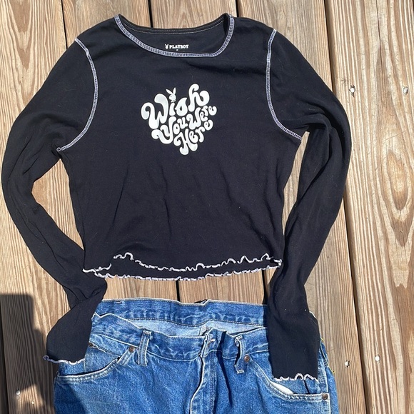 Playboy by PACSUN limited long sleeve stretch top - Picture 2 of 5